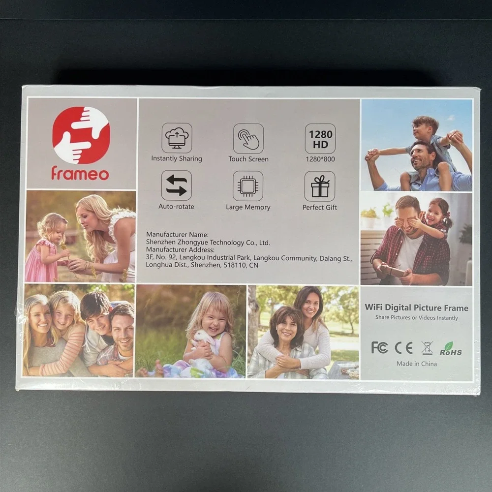 FRAMEO 10.1'' HD Touchscreen WiFi Photo Frame Auto-Rotate Share Large Memory NEW